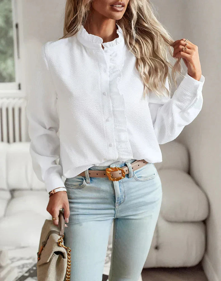 Cambridge Ruffle Stripe Blouse