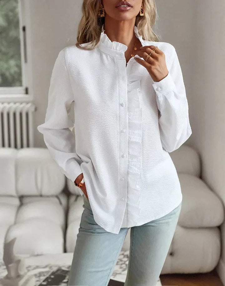 Cambridge Ruffle Stripe Blouse