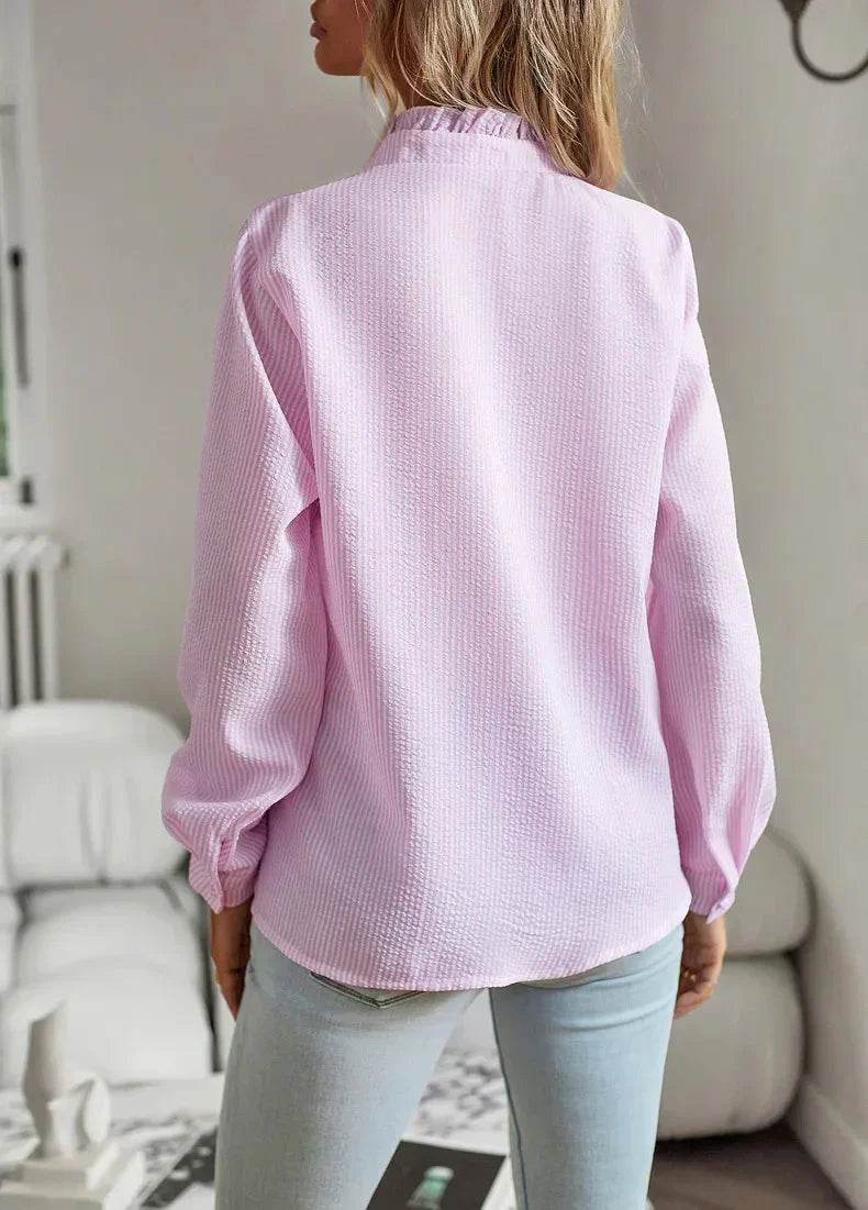Cambridge Ruffle Stripe Blouse