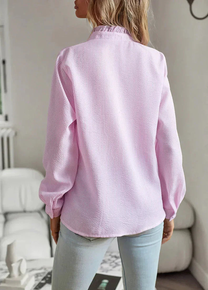 Cambridge Ruffle Stripe Blouse