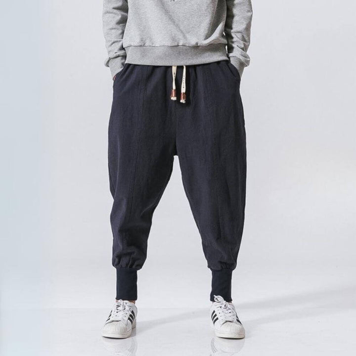 Aokumo - Cotton Harem Pants - Navy Blue