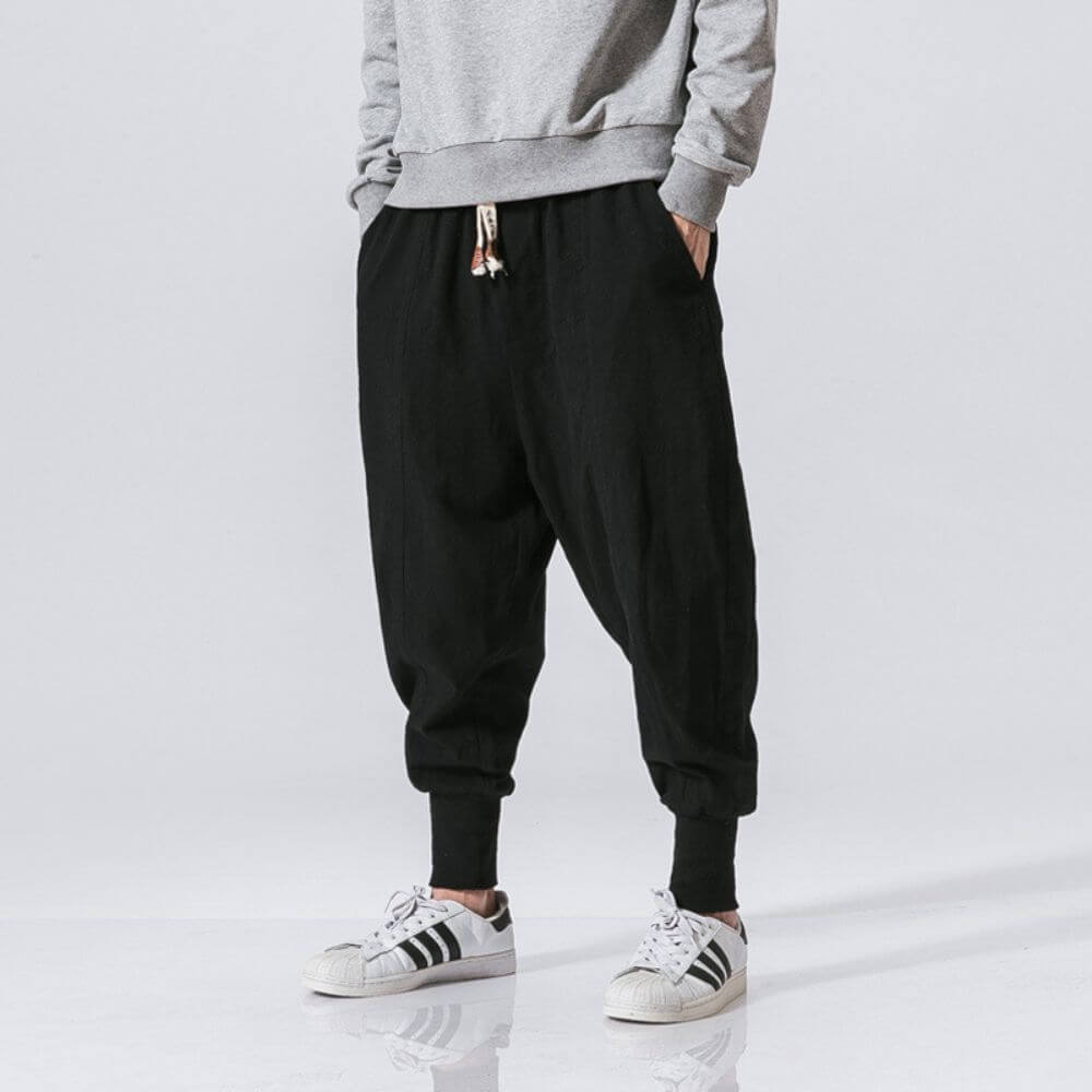 Aokumo - Cotton Harem Pants - Navy Blue