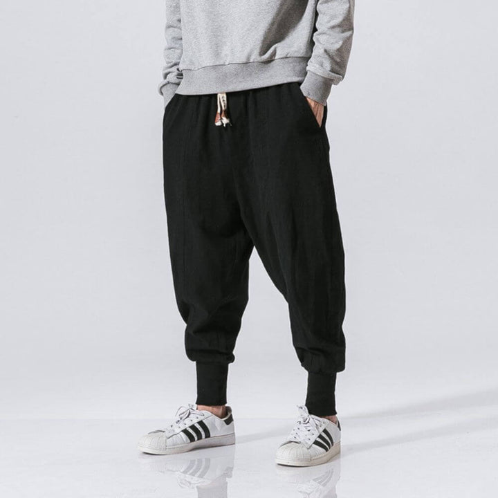 Aokumo - Cotton Harem Pants - Navy Blue