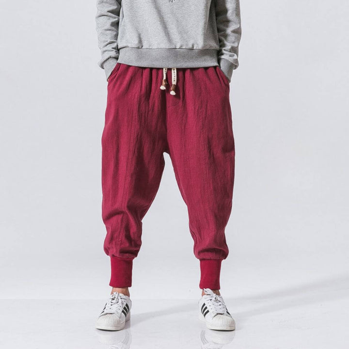 Aokumo - Cotton Harem Pants - Navy Blue
