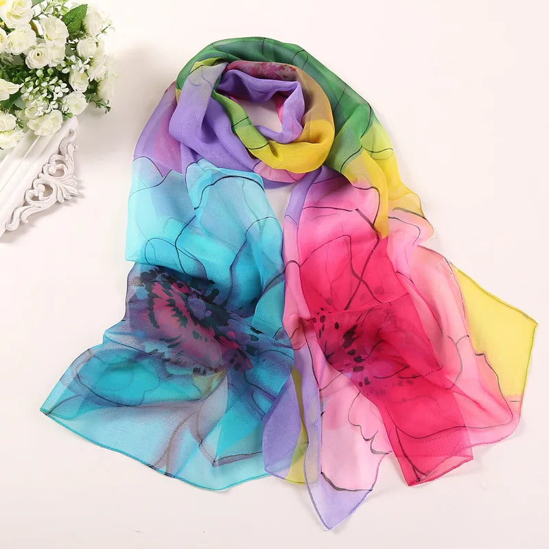 Petal Whispers Chiffon Scarf