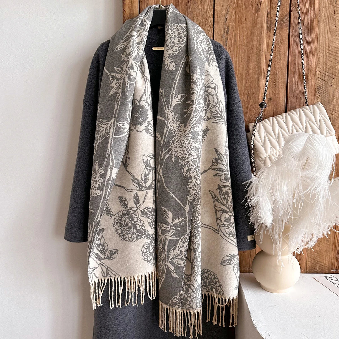 Monet Botanical Cashmere Shawl Drape