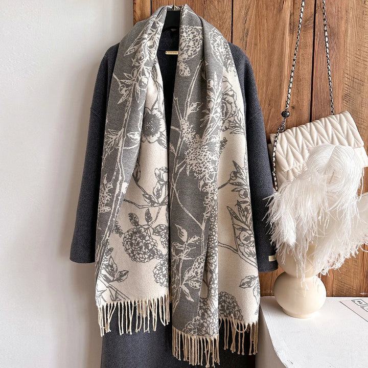 Monet Botanical Cashmere Shawl Drape