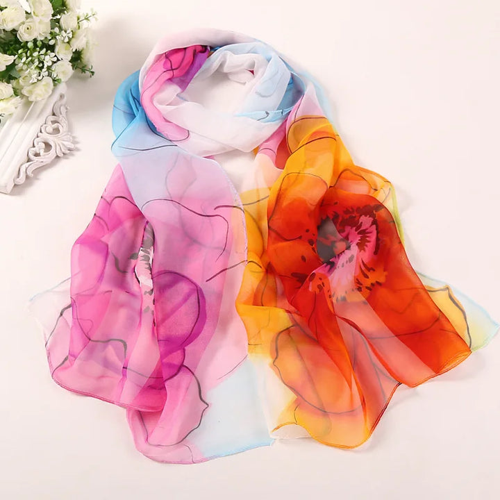 Petal Whispers Chiffon Scarf
