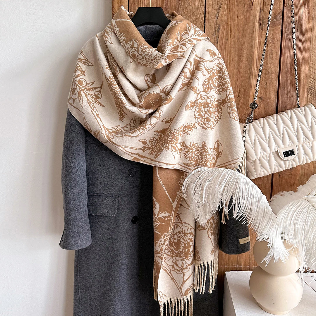 Monet Botanical Cashmere Shawl Drape