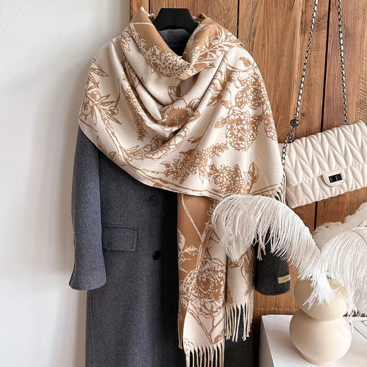 Monet Botanical Cashmere Shawl Drape