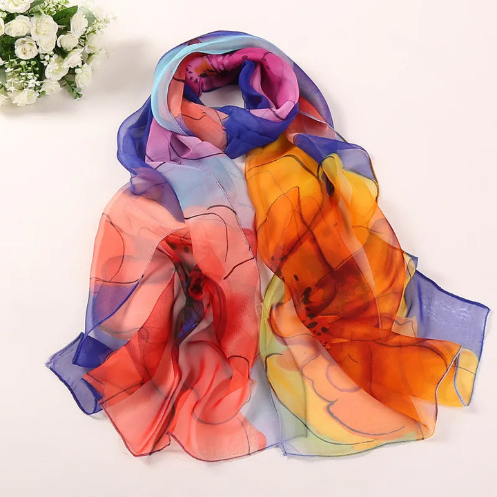 Petal Whispers Chiffon Scarf
