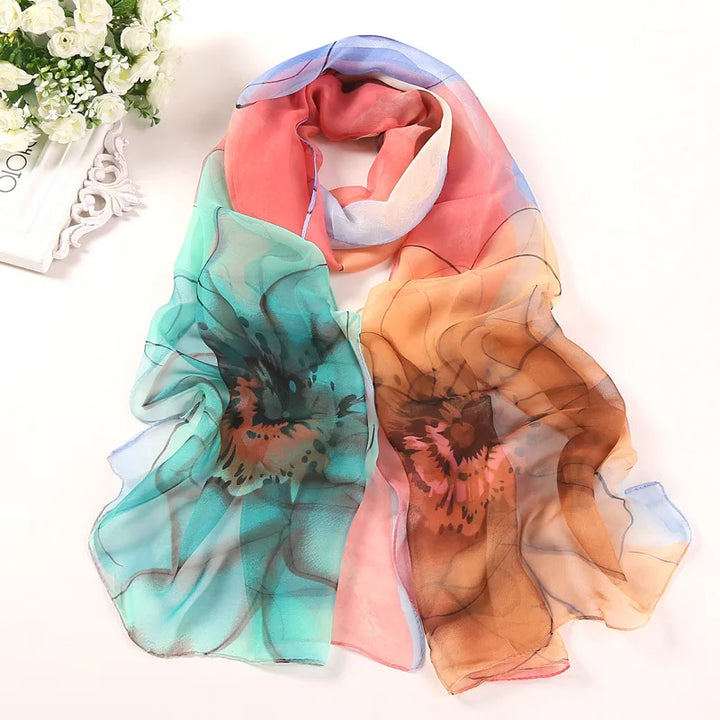 Petal Whispers Chiffon Scarf