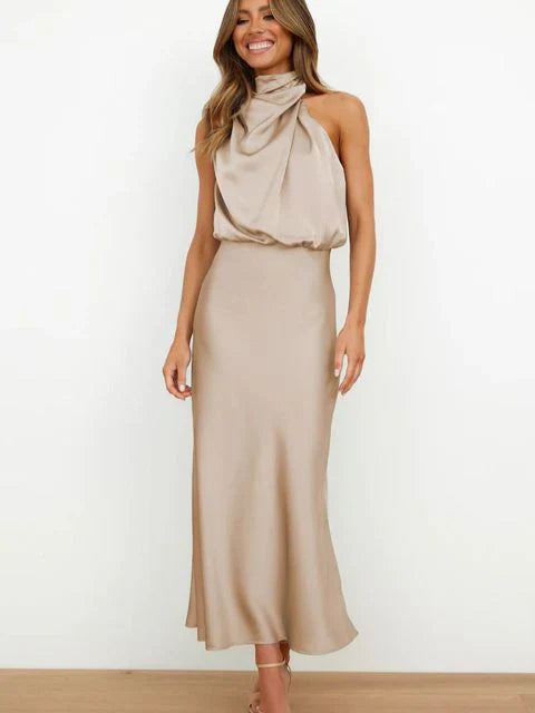 Curzon Satin Halter Gown