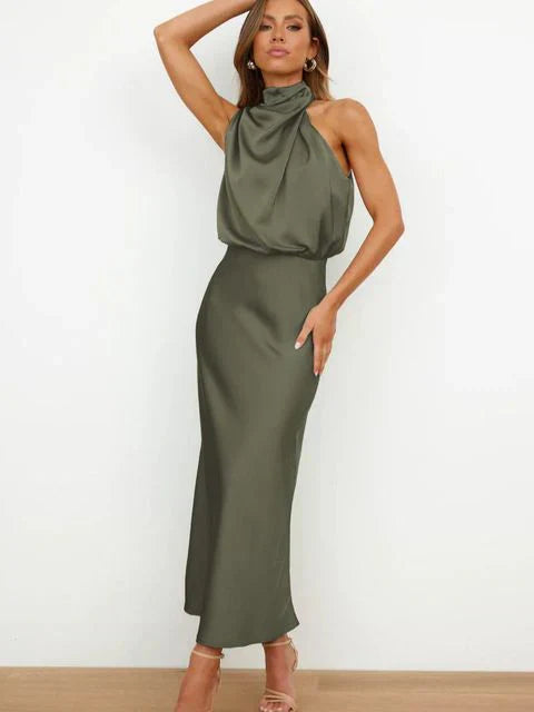 Curzon Satin Halter Gown