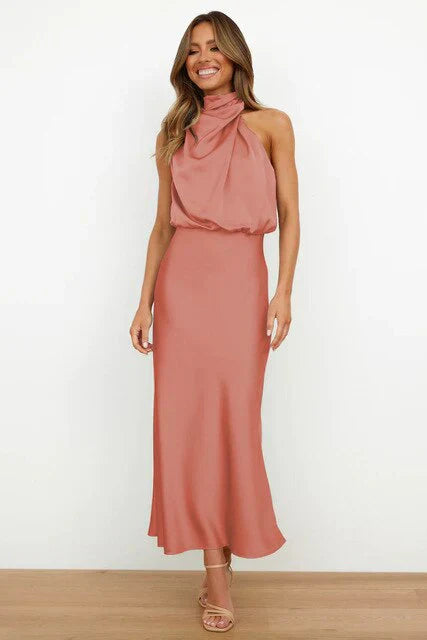 Curzon Satin Halter Gown