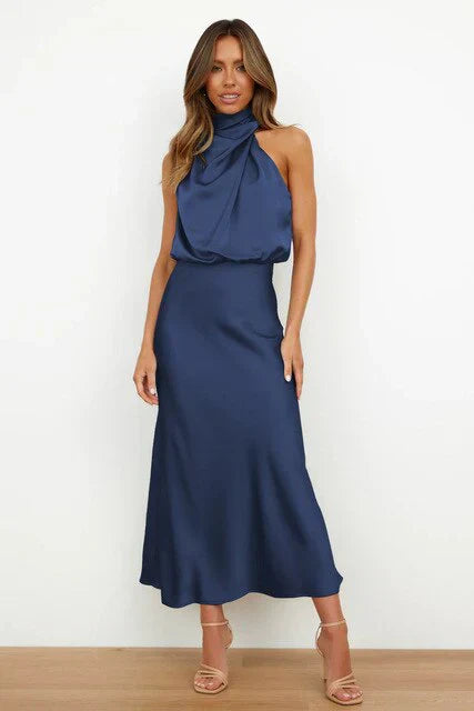 Curzon Satin Halter Gown