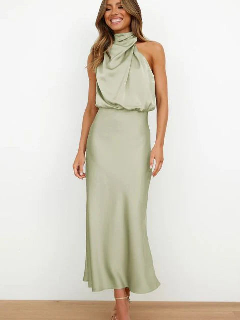 Curzon Satin Halter Gown