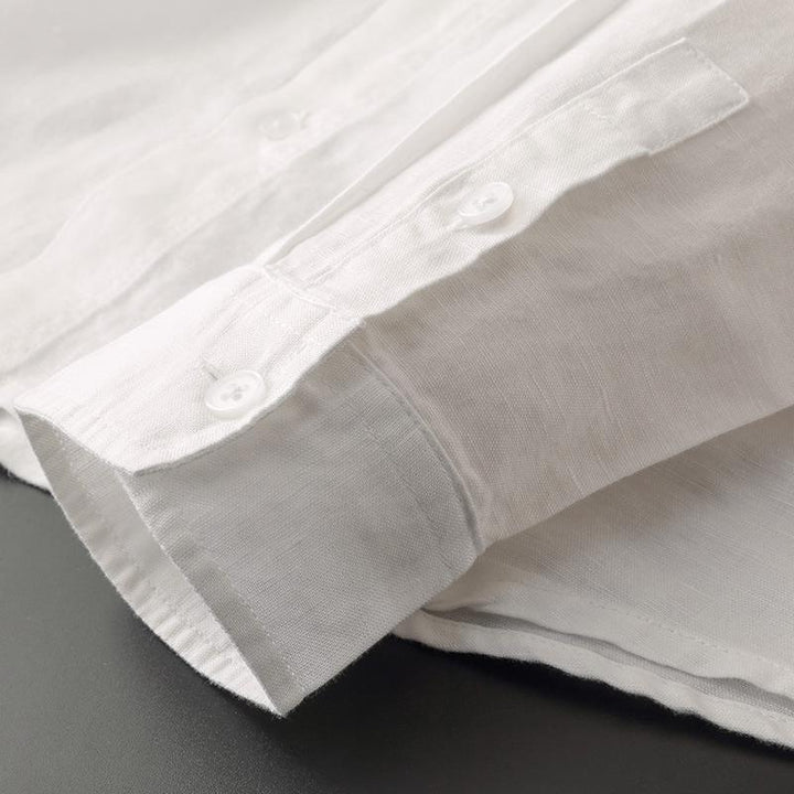 Seaside Breeze Linen Hooded Shirt