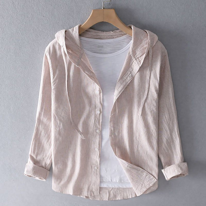 Seaside Breeze Linen Hooded Shirt