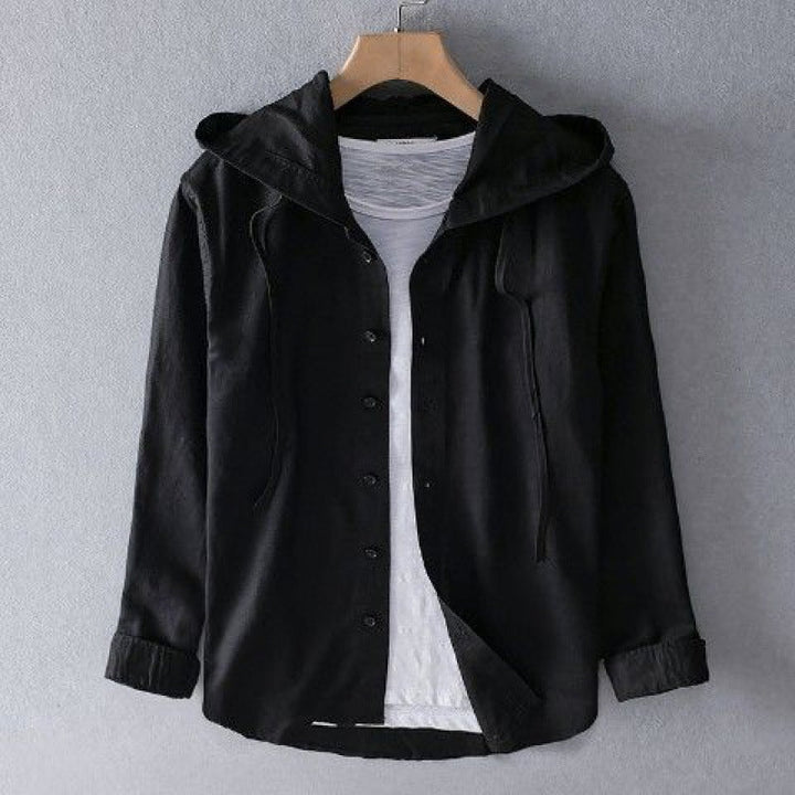 Seaside Breeze Linen Hooded Shirt